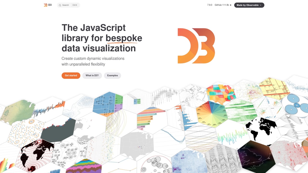Screenshot of D3 website