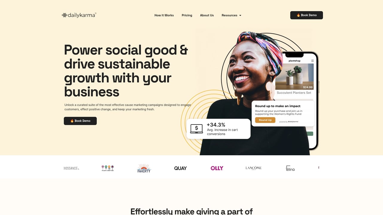 Screenshot of DailyKarma website