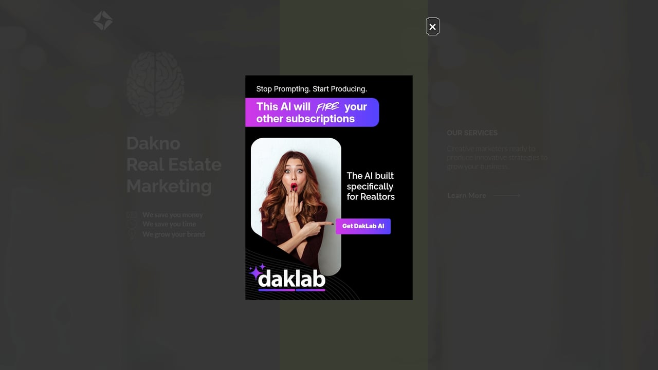 Screenshot of Dakno website