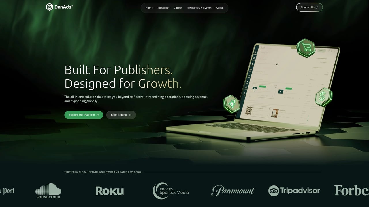 Screenshot of DanAds website