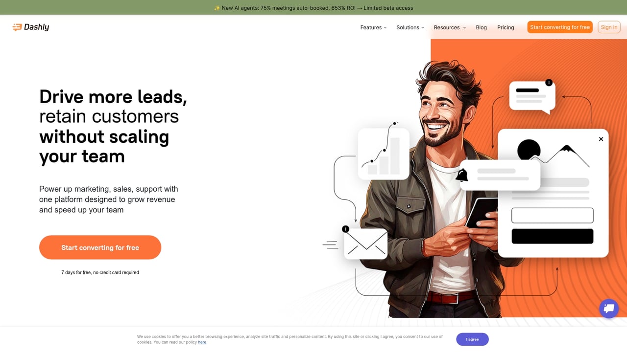 Screenshot of Dashly website