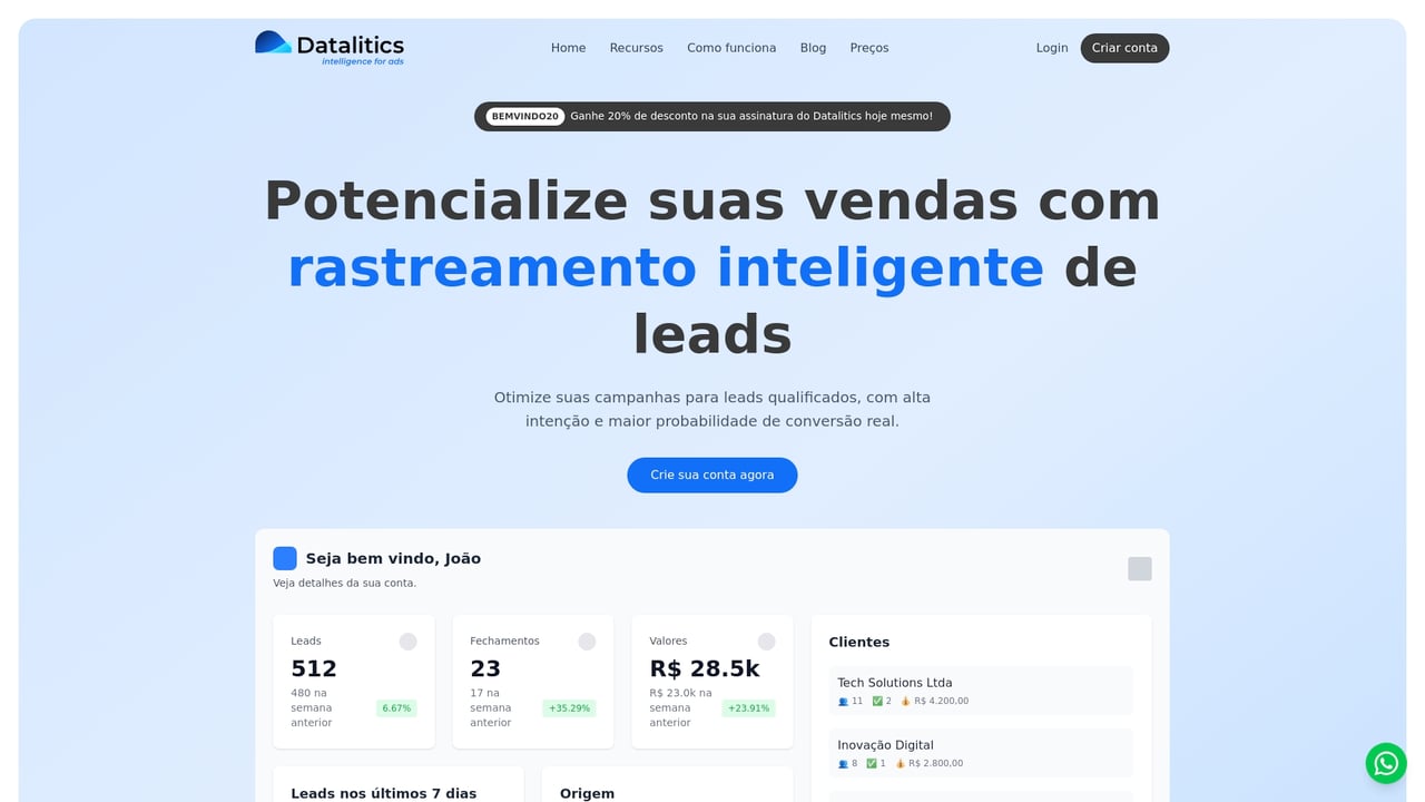 Screenshot of Datalitics website