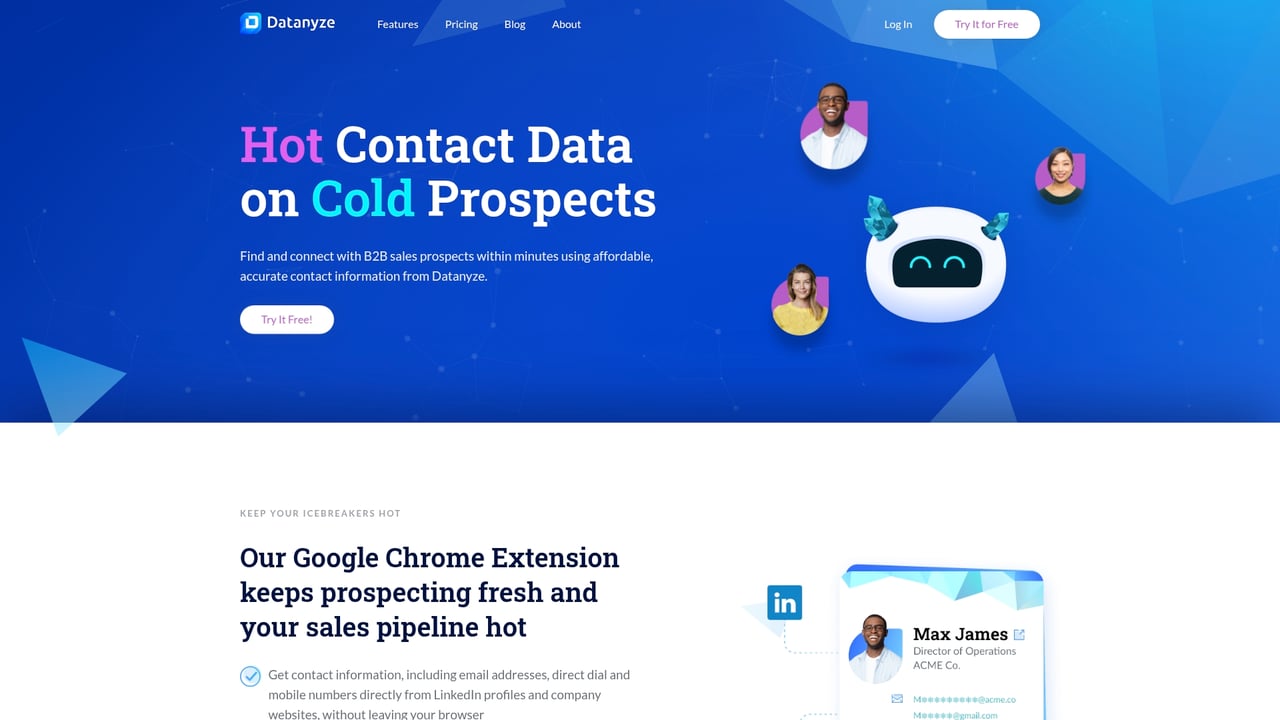 Screenshot of Datanyze website