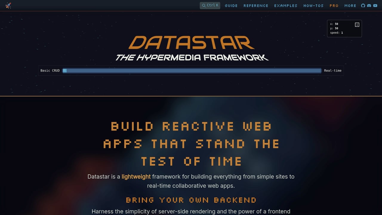 Screenshot of Datastar website