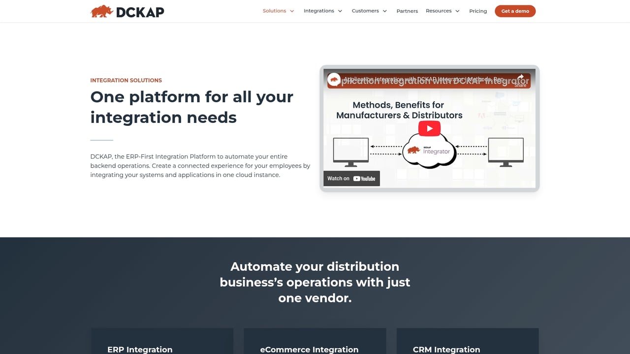 Screenshot of DCKAP Commerce website