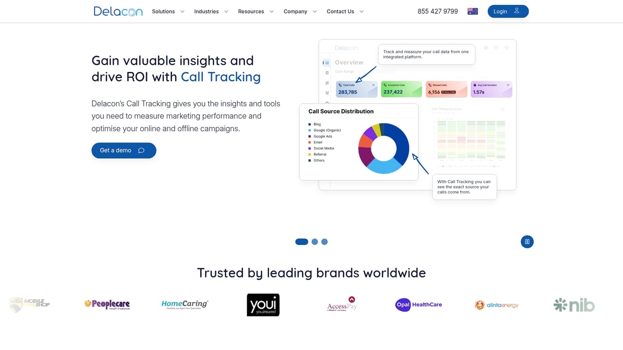Screenshot of Delacon website