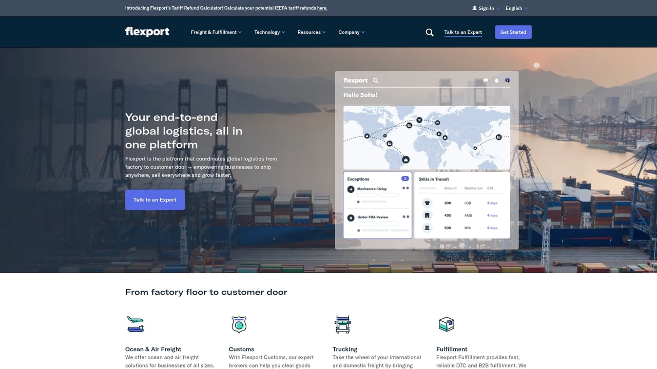 Screenshot of Deliverr website