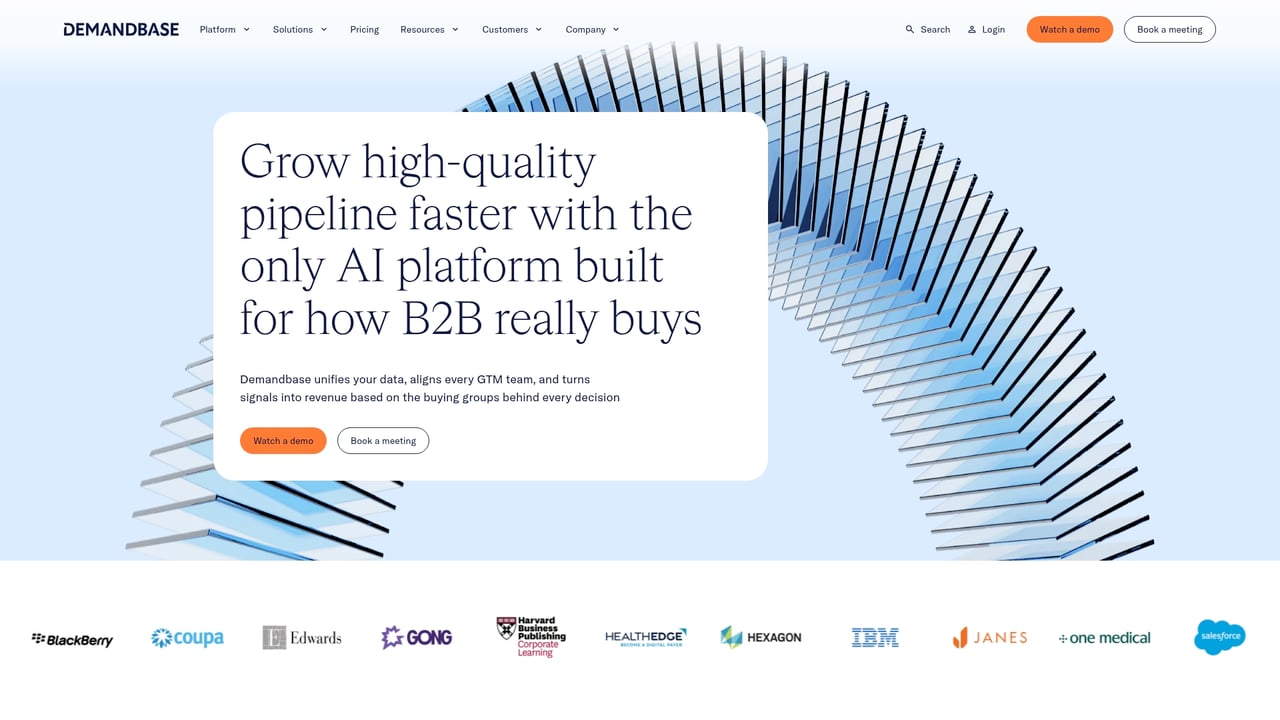 Screenshot of Demandbase website