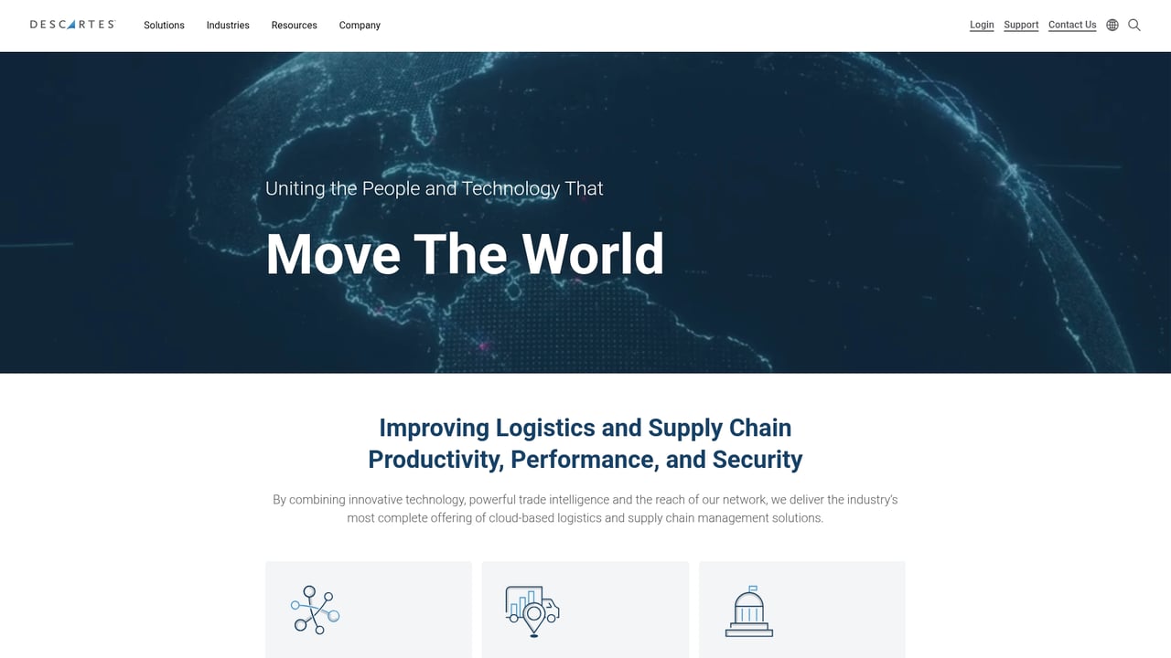 Screenshot of Descartes website