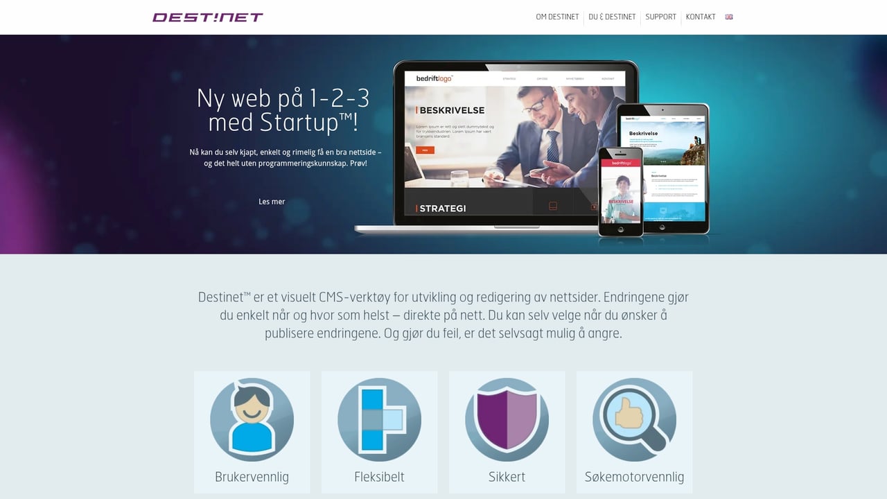 Screenshot of Destinet website