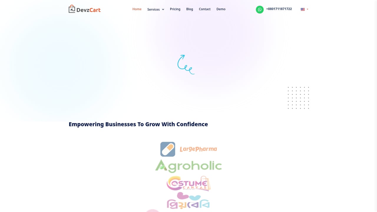 Screenshot of DevzCart website