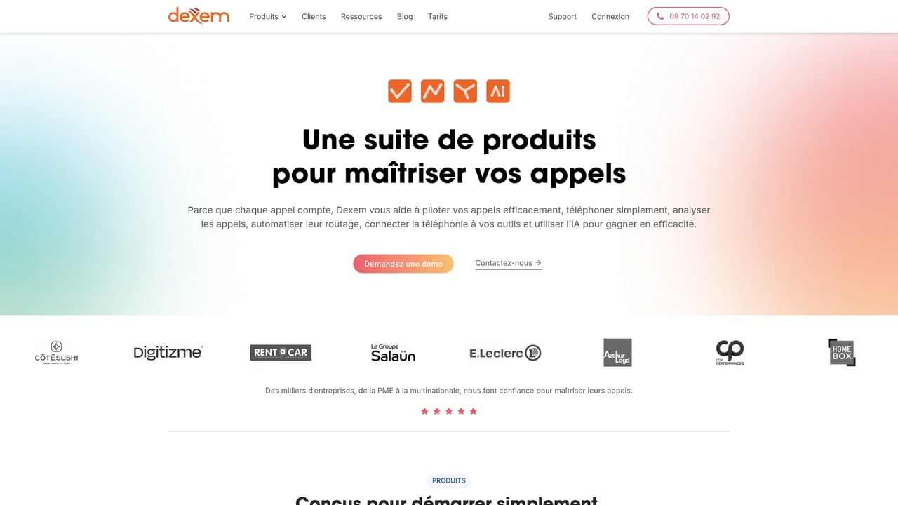 Screenshot of Dexem website