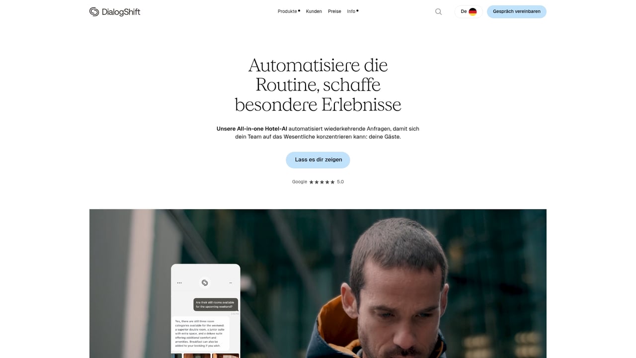 Screenshot of DialogShift website
