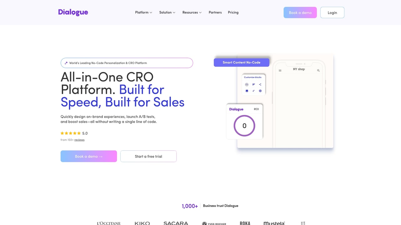 Screenshot of Dialogue website