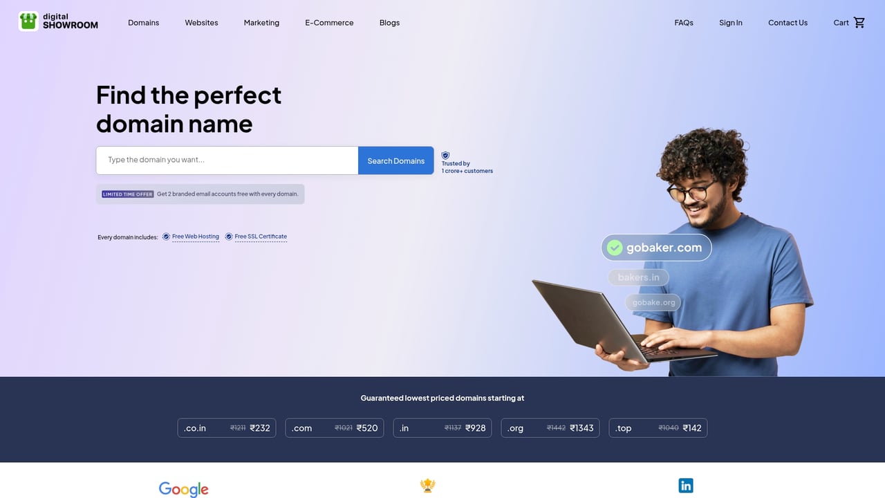 Screenshot of Digital Showroom website