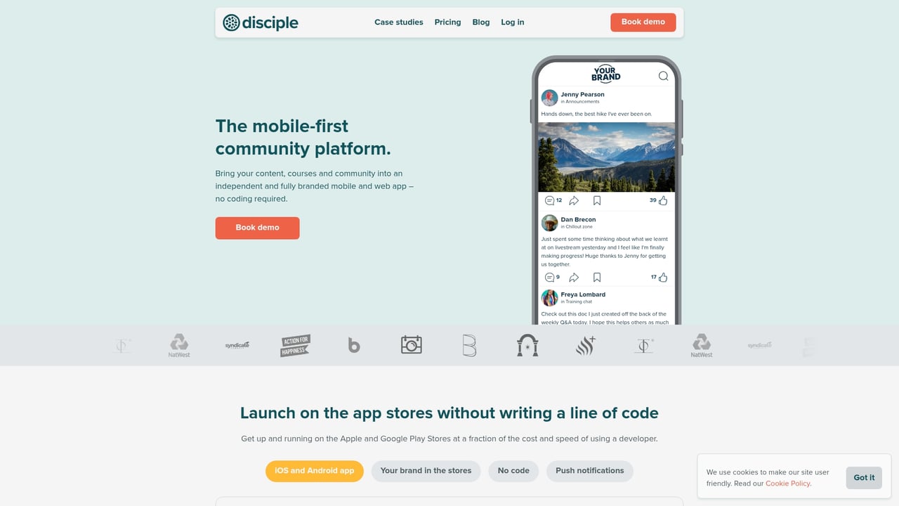 Screenshot of Disciple website