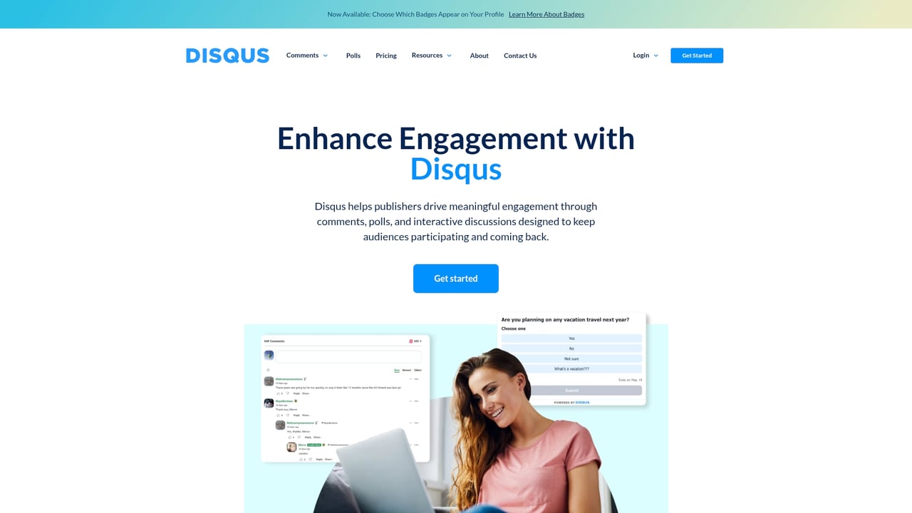 Screenshot of Disqus website