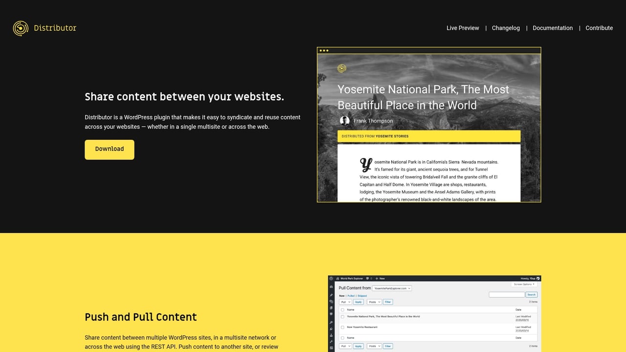 Screenshot of Distributor website