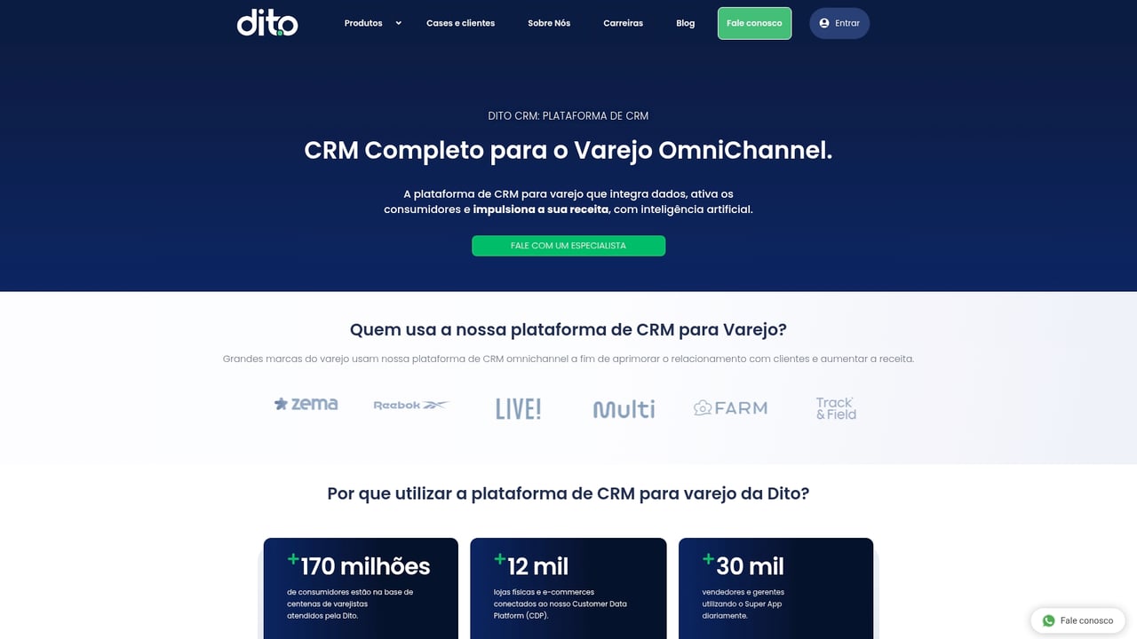 Screenshot of Dito website