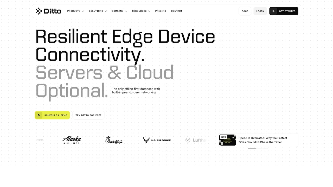 Screenshot of Ditto website