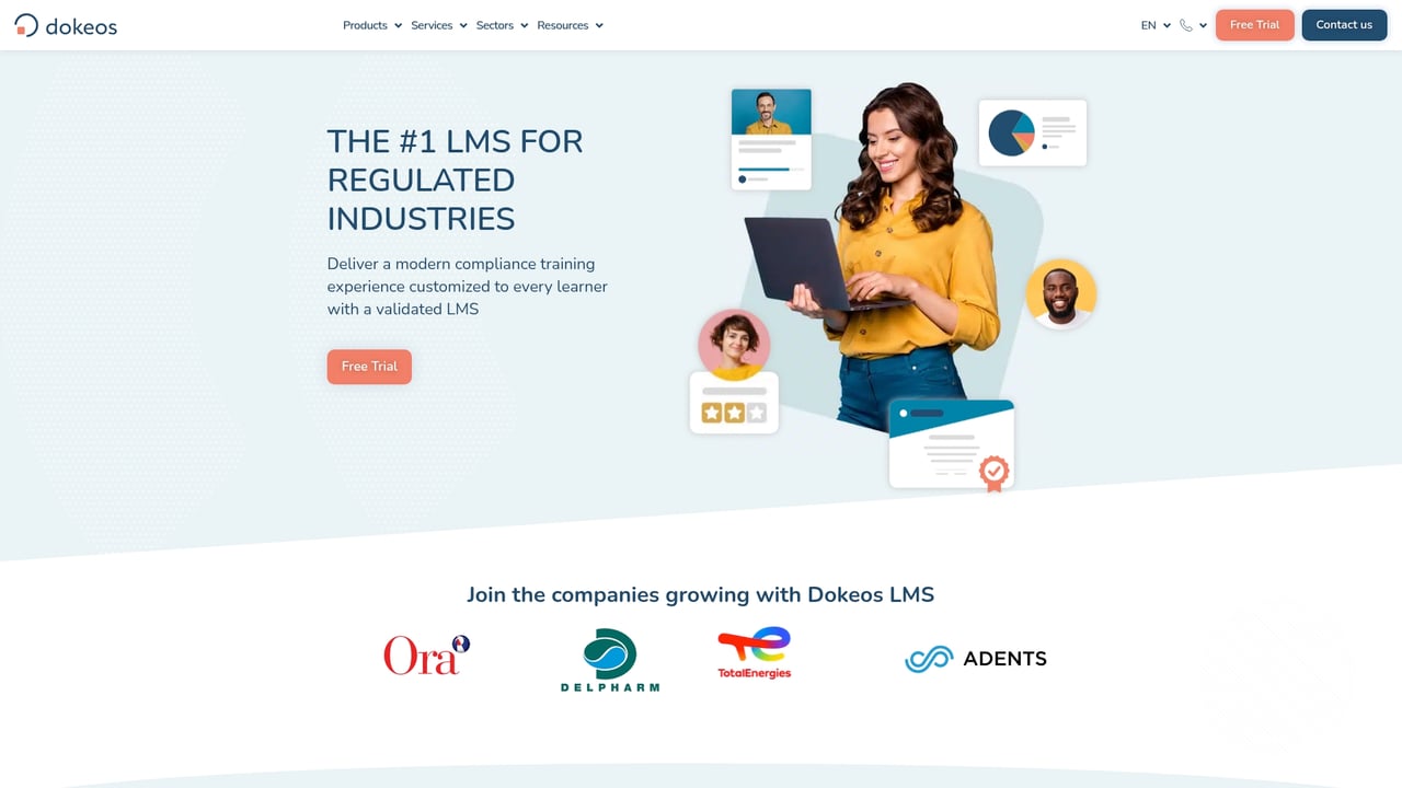 Screenshot of Dokeos website