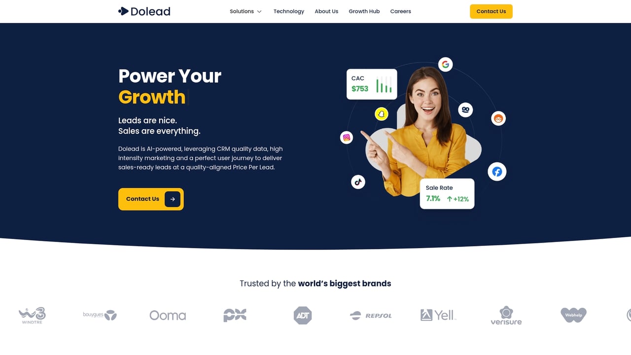 Screenshot of Dolead website