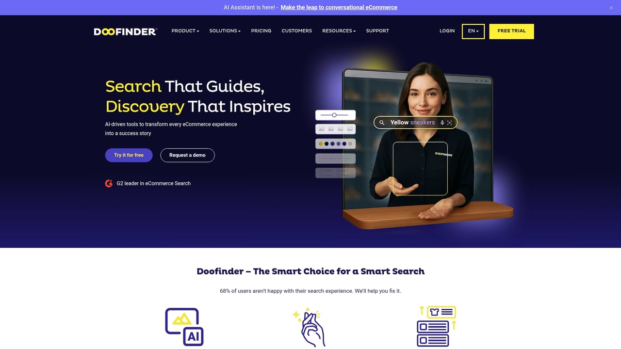 Screenshot of Doofinder website