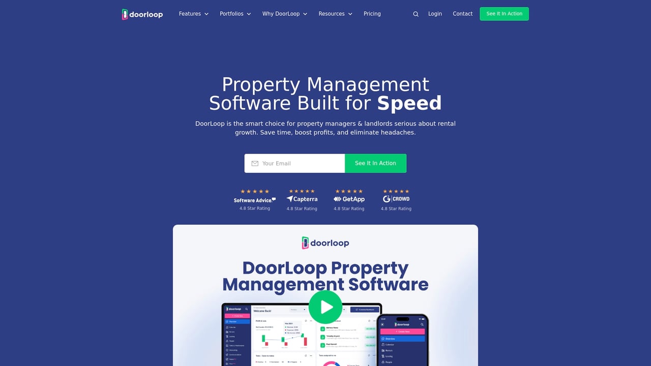 Screenshot of DoorLoop website