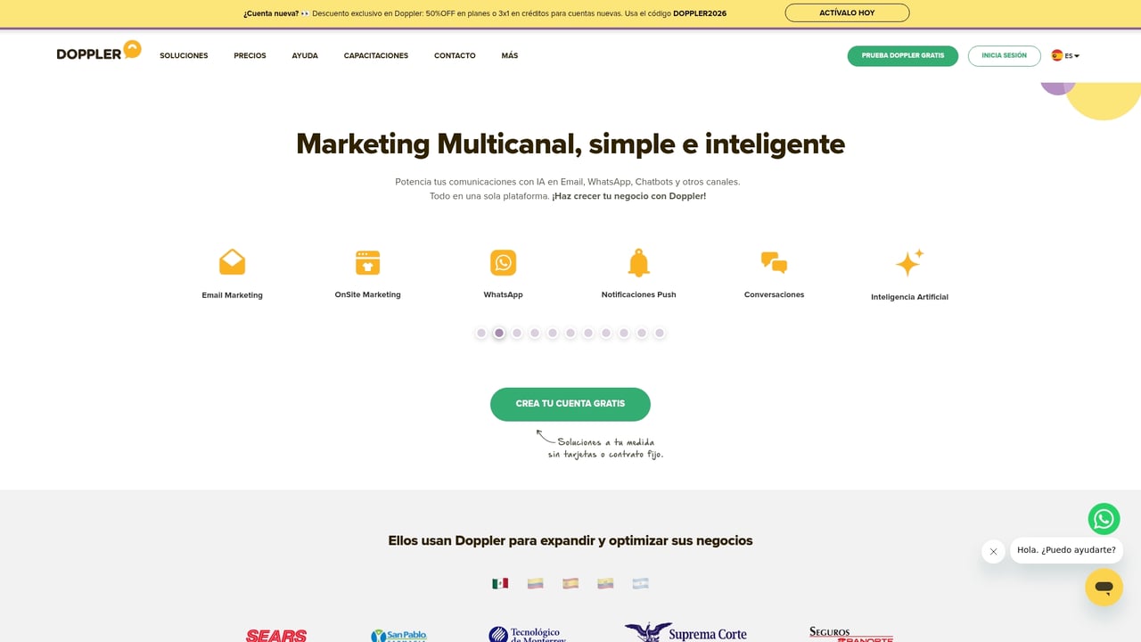 Screenshot of Doppler website