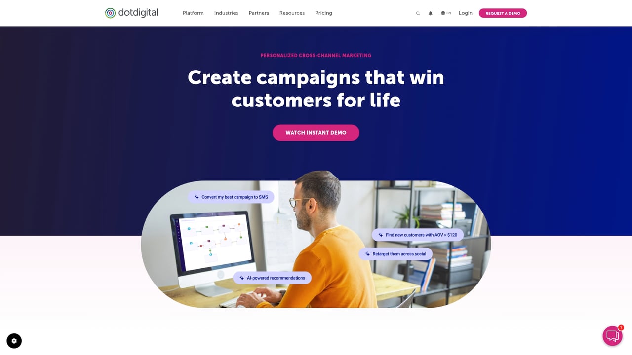 Screenshot of Dotdigital website