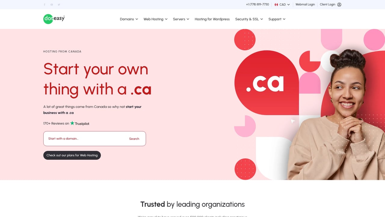 Screenshot of Doteasy website