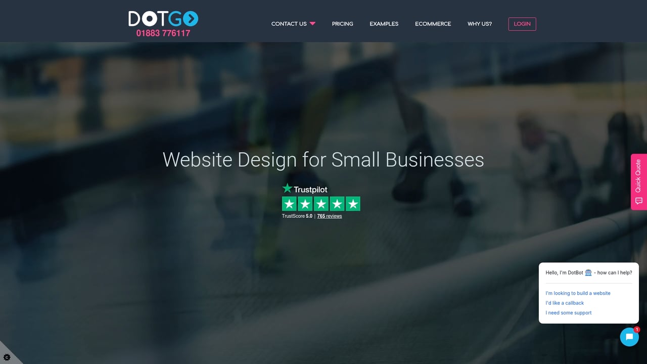 Screenshot of DotGo website