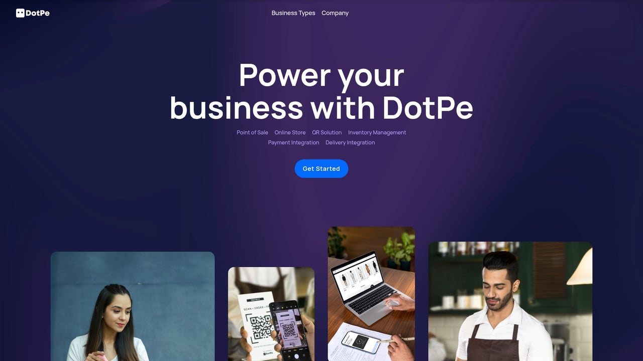 Screenshot of DotPe website