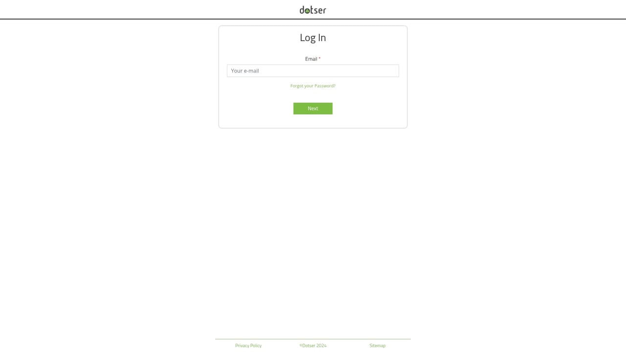 Screenshot of Dotser website