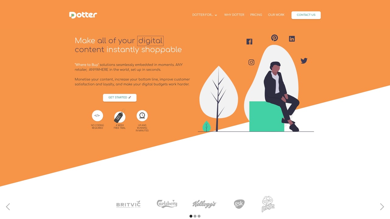 Screenshot of Dotter website