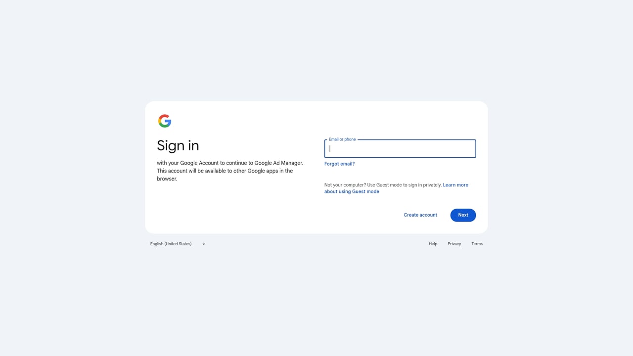 Screenshot of DoubleClick for Publishers (DFP) website