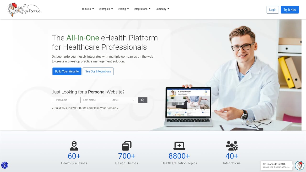 Screenshot of Dr. Leonardo website