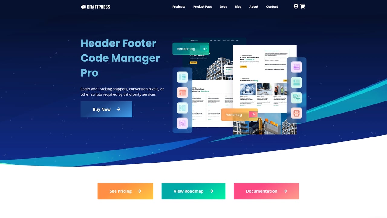 Screenshot of Draftpress HFCM website