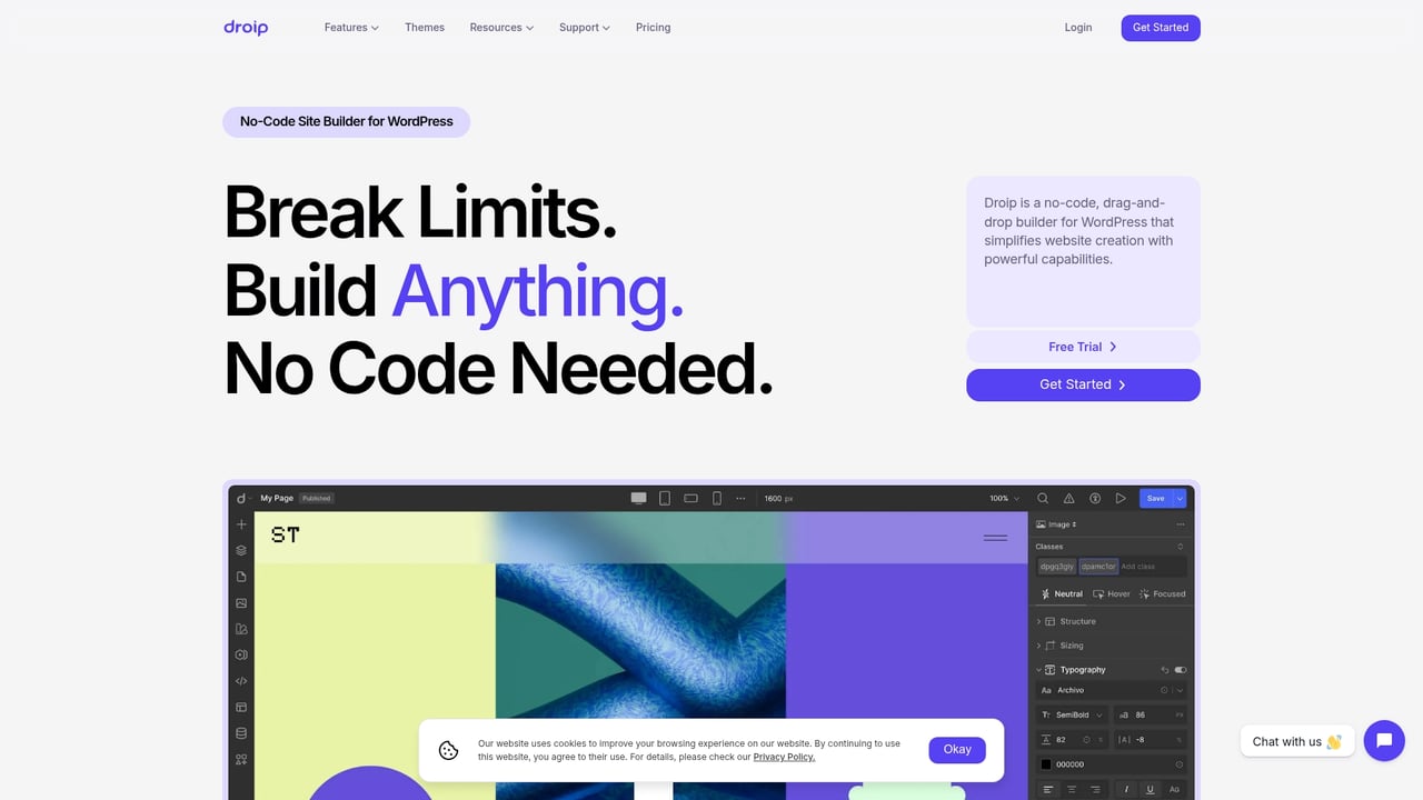 Screenshot of Droip website