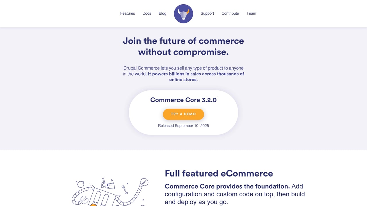 Screenshot of Drupal Commerce website