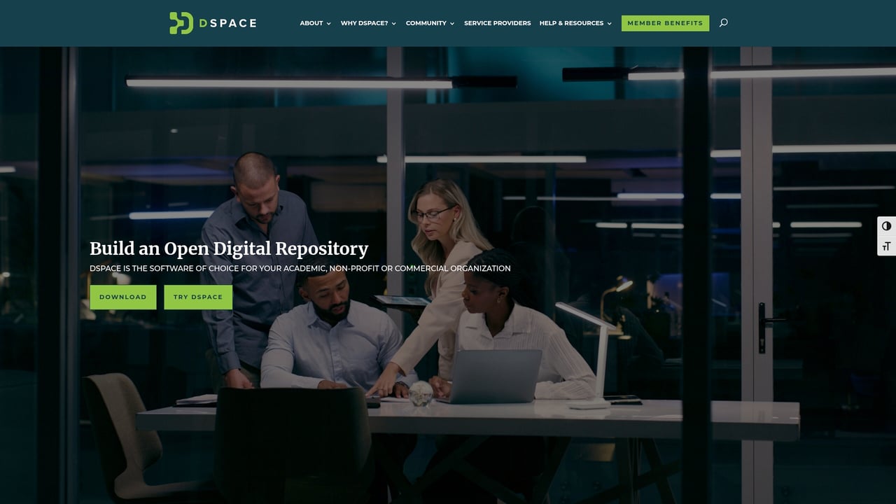 Screenshot of DSpace website