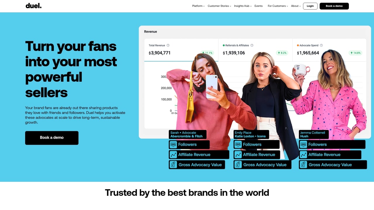 Screenshot of Duel website