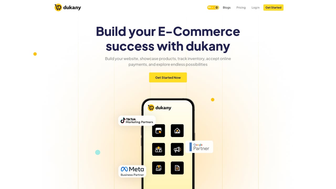 Screenshot of Dukany website