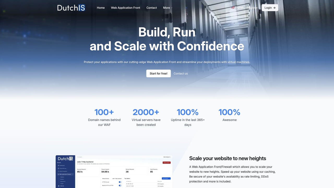 Screenshot of DutchIS website