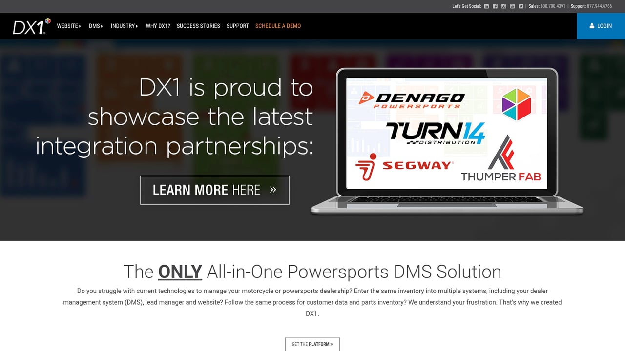 Screenshot of DX1 website