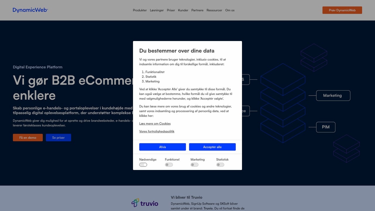 Screenshot of Dynamicweb website