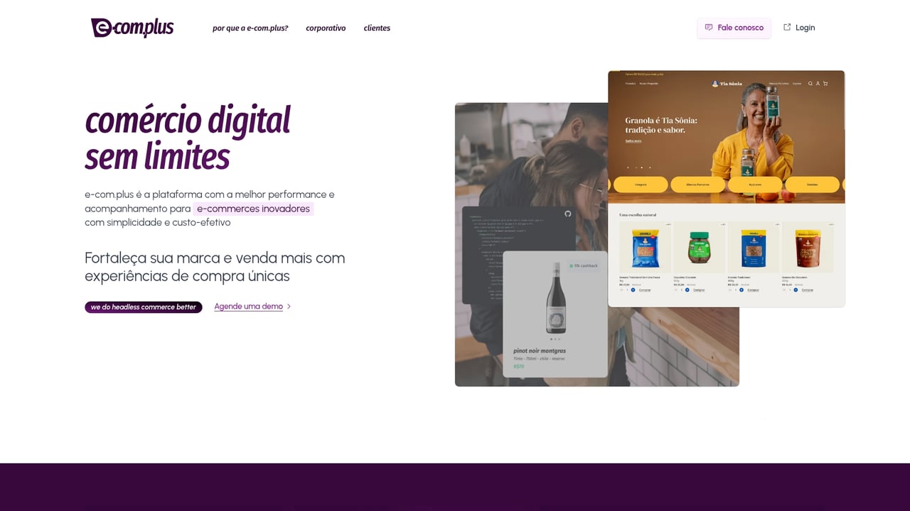Screenshot of E-Com Plus website