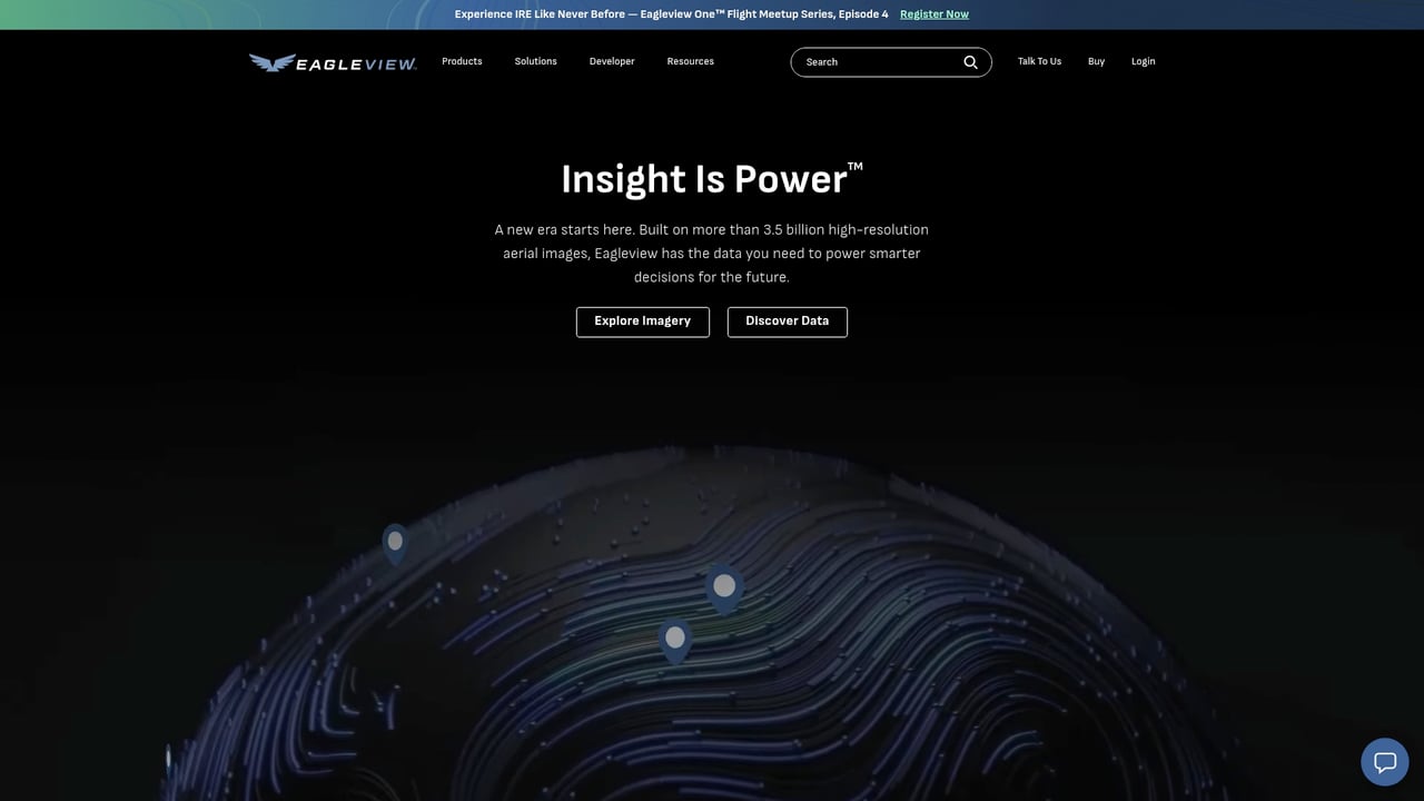Screenshot of EagleView website