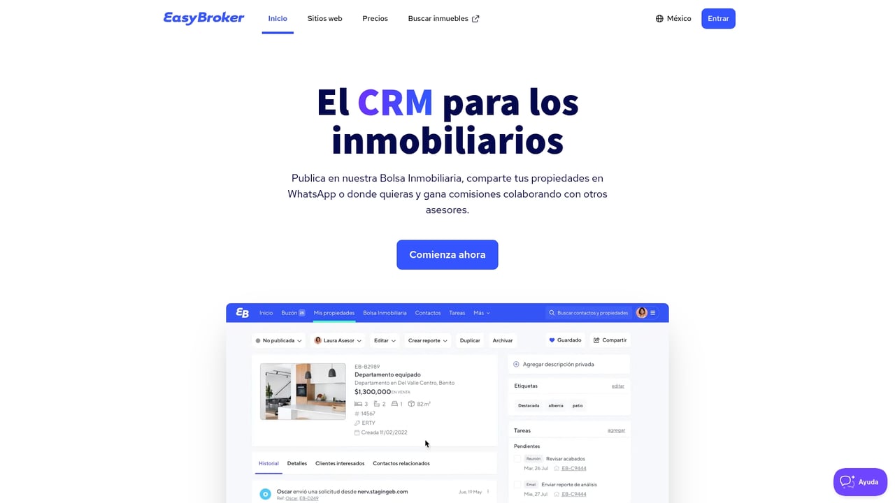 Screenshot of EasyBroker website