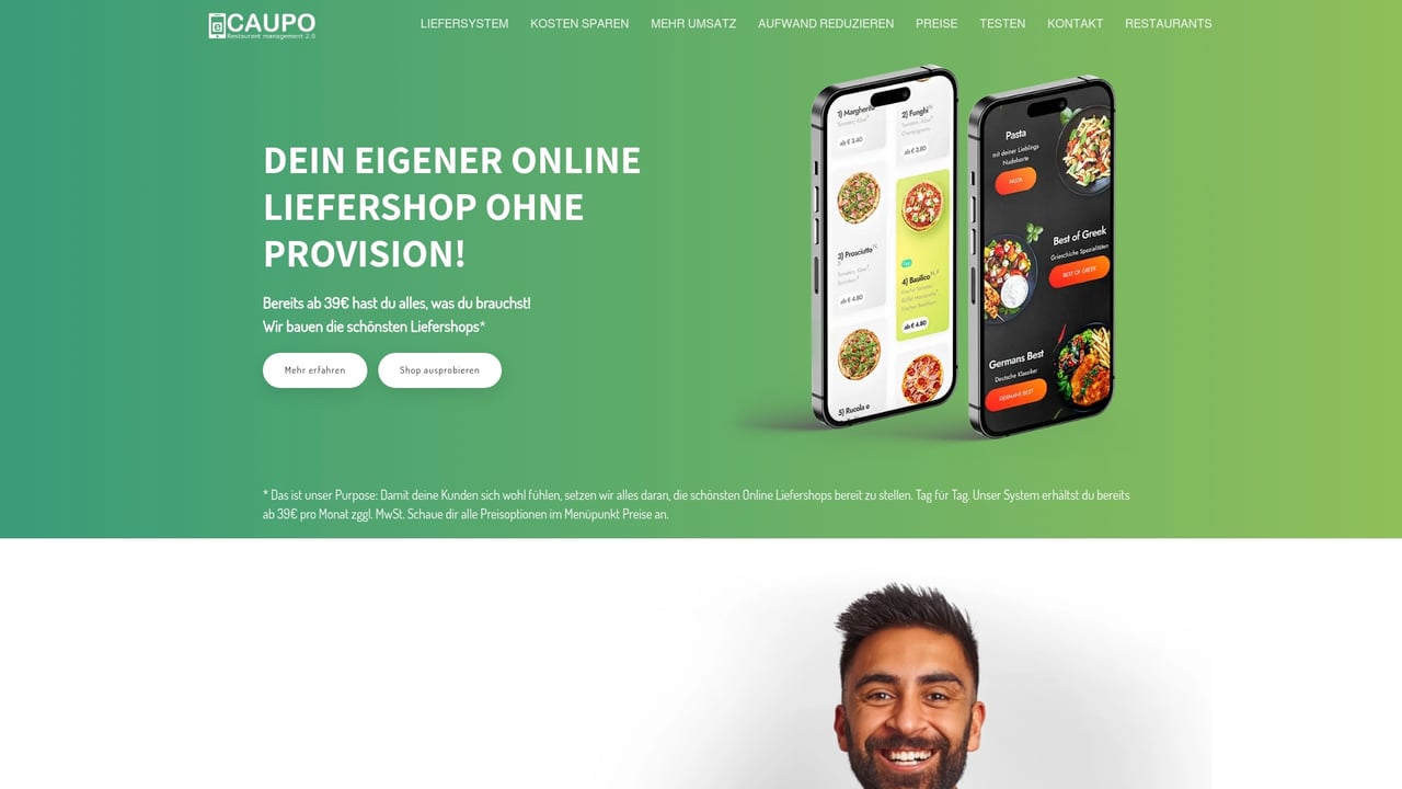 Screenshot of eCaupo website